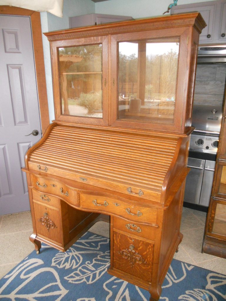 Oak Roll Top Desk With Hutch 774 Marks Antique Furniture 4016