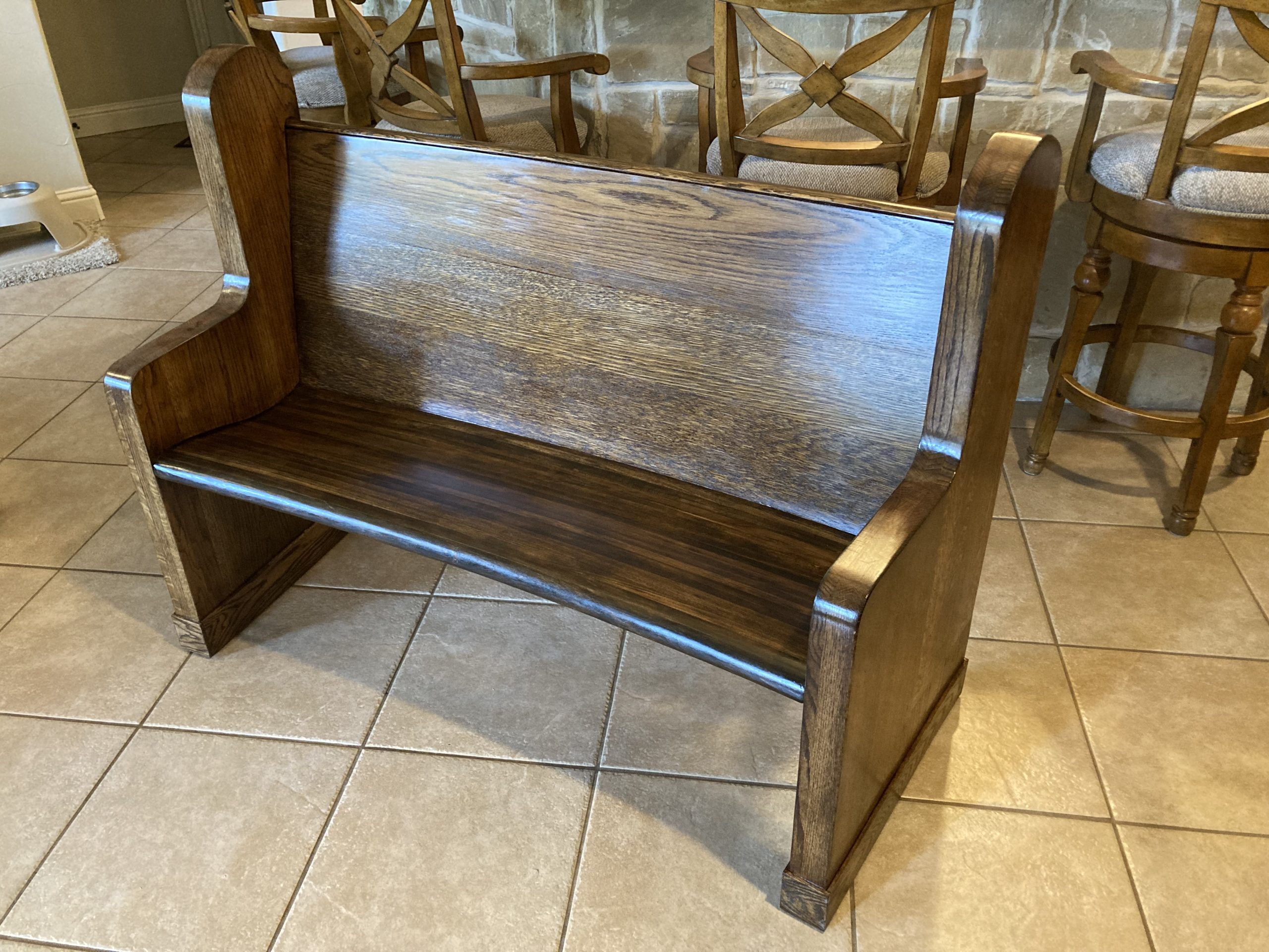 Oak Church Pew #815 - Mark's Antique Furniture